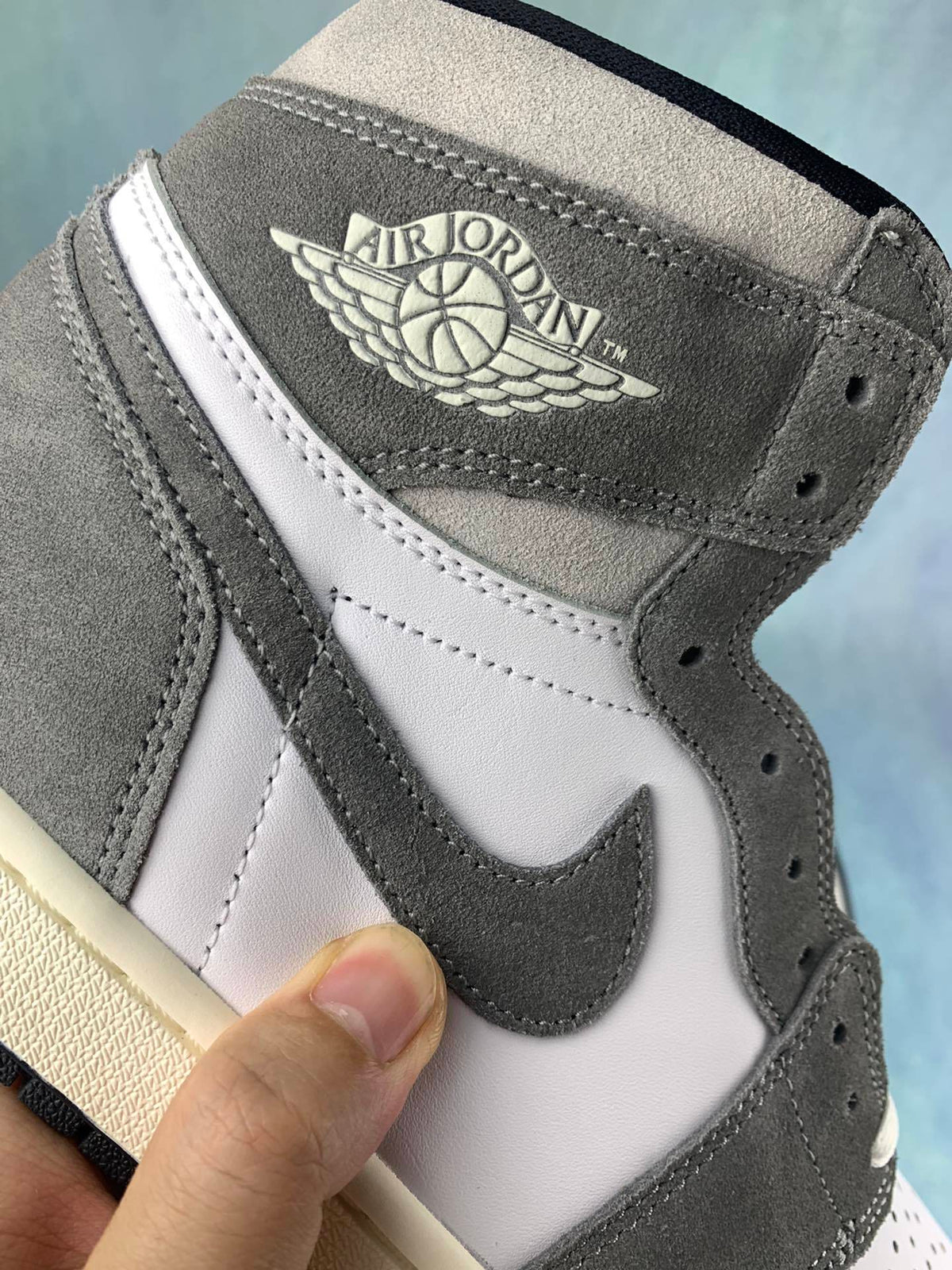 Air Jordan 1 High Washed Black Unisex Sneakers DZ5485-051 detail view 4