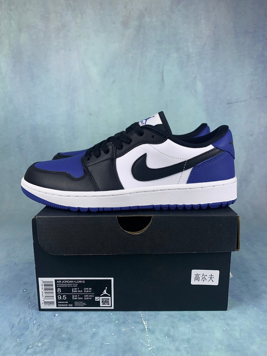 Air Jordan 1 Low Dark Concord Black/White/Blue Unisex Sneakers DD9315-102 detail view 2