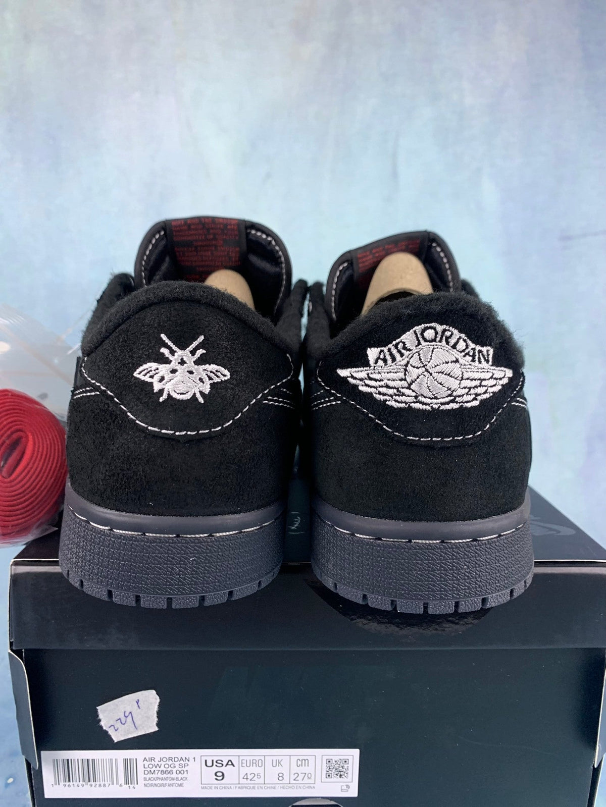 Air Jordan 1 Low Black Phantom TS Style 42 Unisex Sneakers detail view 5