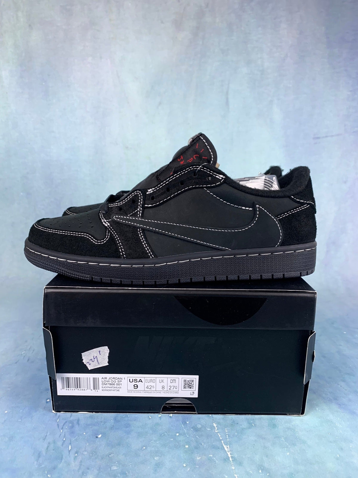 Air Jordan 1 Low Black Phantom TS Style 42 Unisex Sneakers detail view 2
