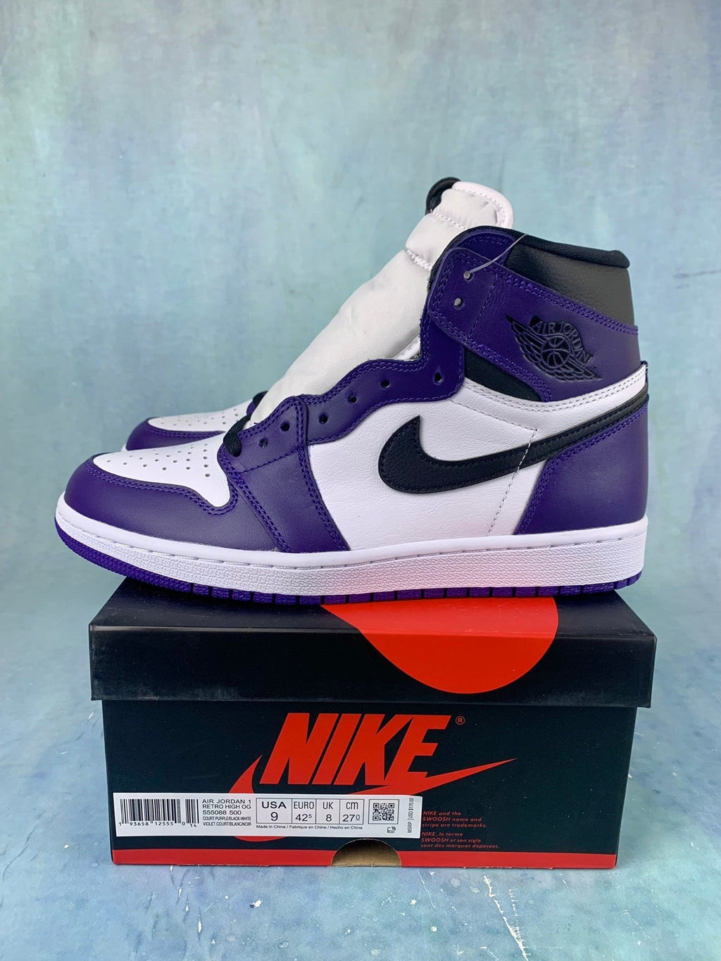 Air Jordan 1 High Court Purple 555088-500 Unisex Sneakers detail view 2