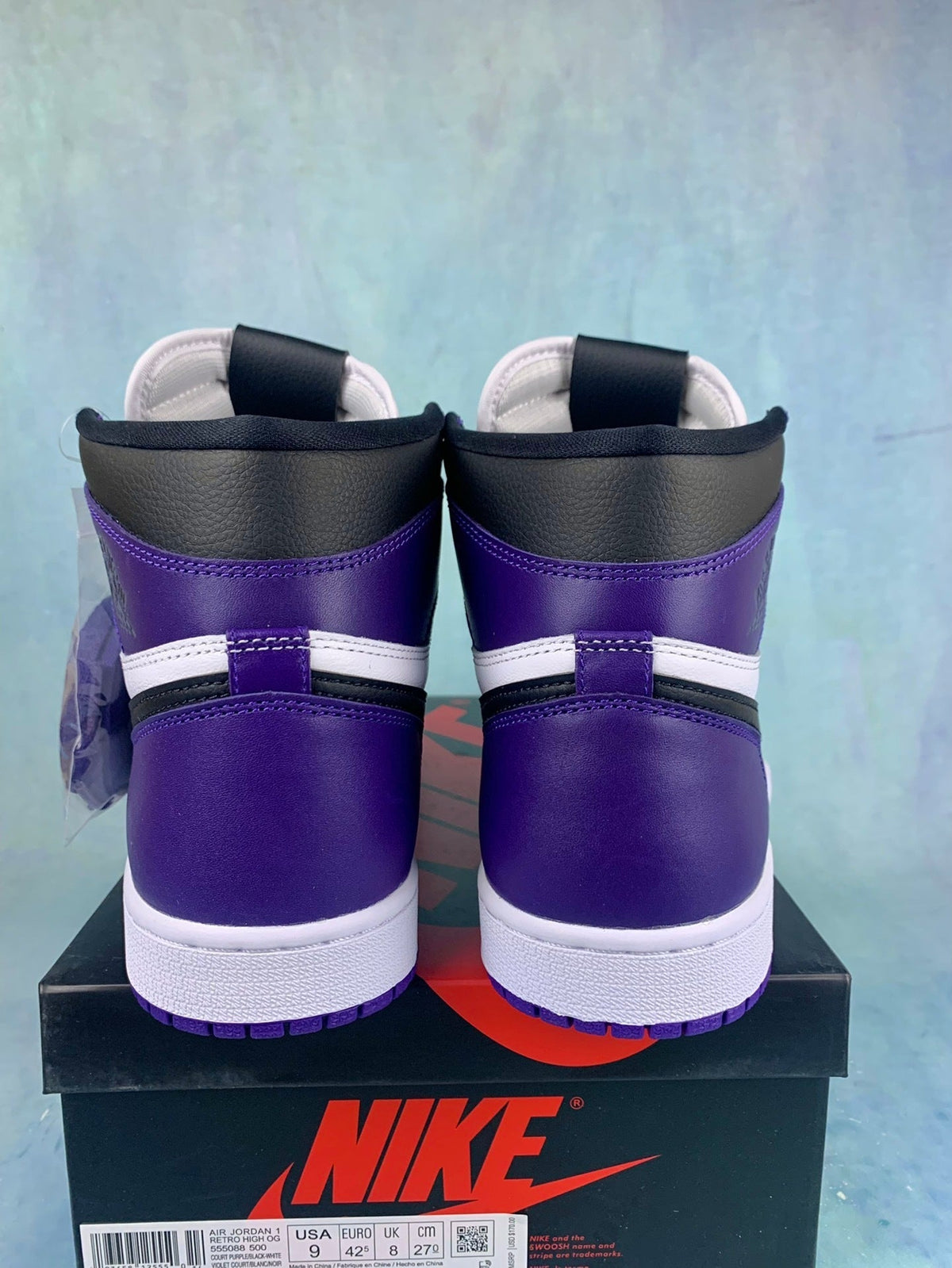 Air Jordan 1 High Court Purple 555088-500 Unisex Sneakers detail view 7