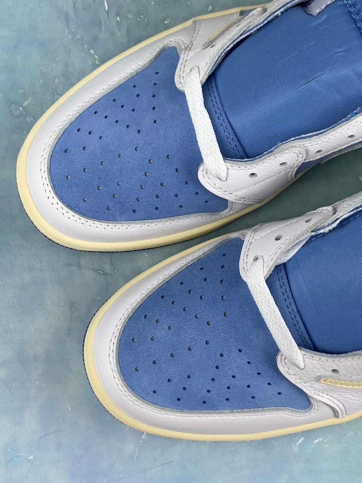 Air Jordan 1 Low White/Treasure Blue Unisex Sneakers DM7866-134 detail view 6