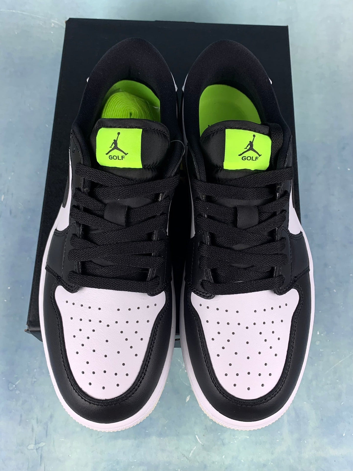 Air Jordan 1 Low Golf Black/White/Neon Green Unisex Sneakers DD9315-108 detail view 4