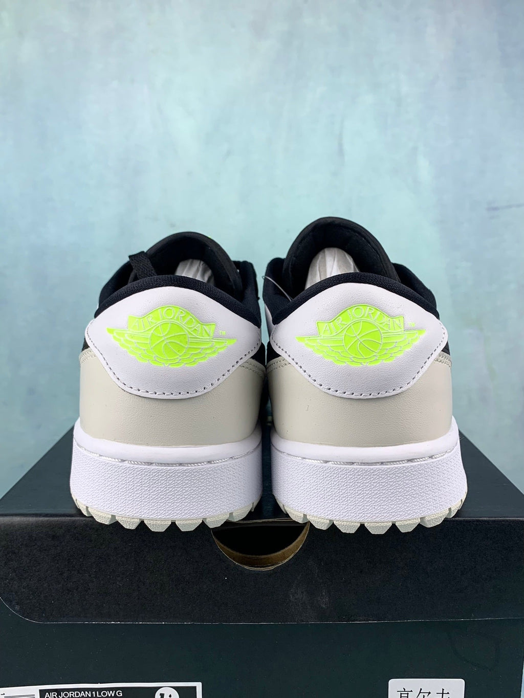 Air Jordan 1 Low Golf Black/White/Neon Green Unisex Sneakers DD9315-108 detail view 6