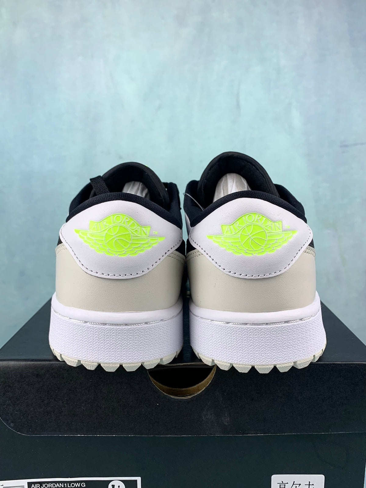 Air Jordan 1 Low Golf Black/White/Neon Green Unisex Sneakers DD9315-108 detail view 6