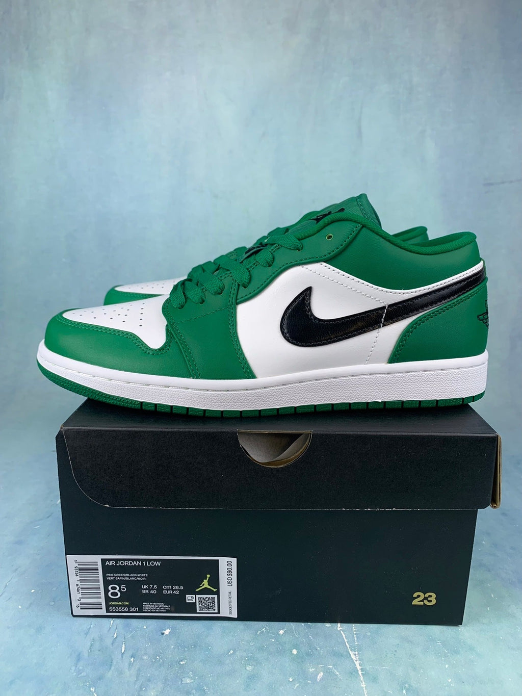 Air Jordan 1 Low Boston Celtics White/Green 553558-301 Unisex Sneakers detail view 2