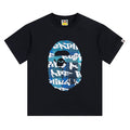 BAPE Blue Stroke Camo Big Ape Head Men's T-Shirt - Black