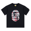 BAPE Red Stroke Camo Big Ape Head Men's T-Shirt - Black