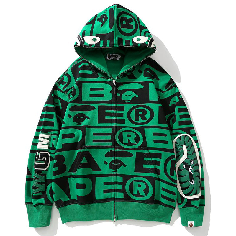 BAPE All-Over Logo Shark Zip Hoodie product image