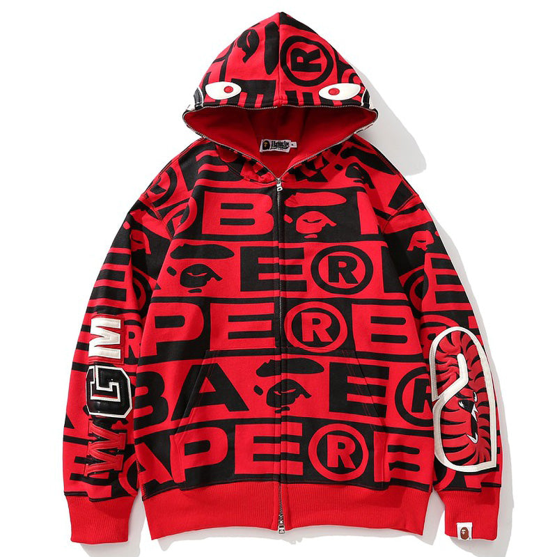 BAPE All-Over Logo Shark Zip Hoodie product view 12