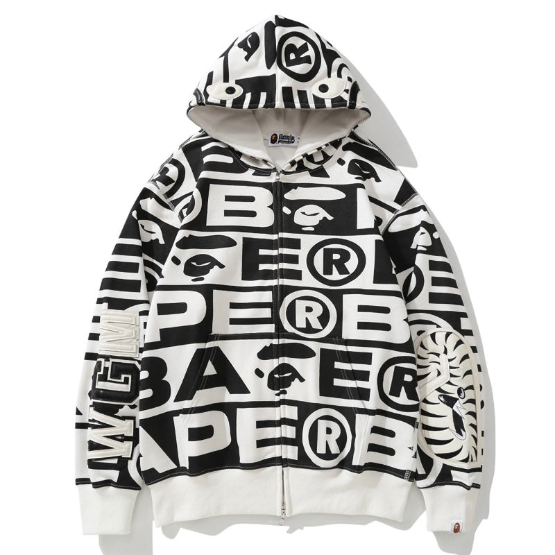 BAPE All-Over Logo Shark Zip Hoodie product view 2