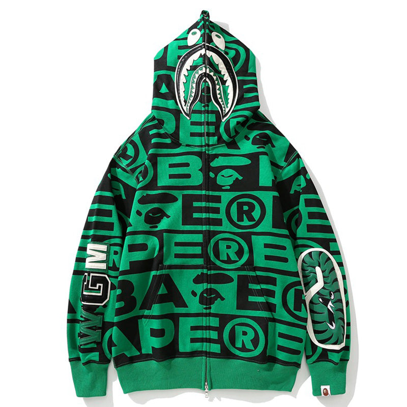 BAPE All-Over Logo Shark Zip Hoodie product view 3