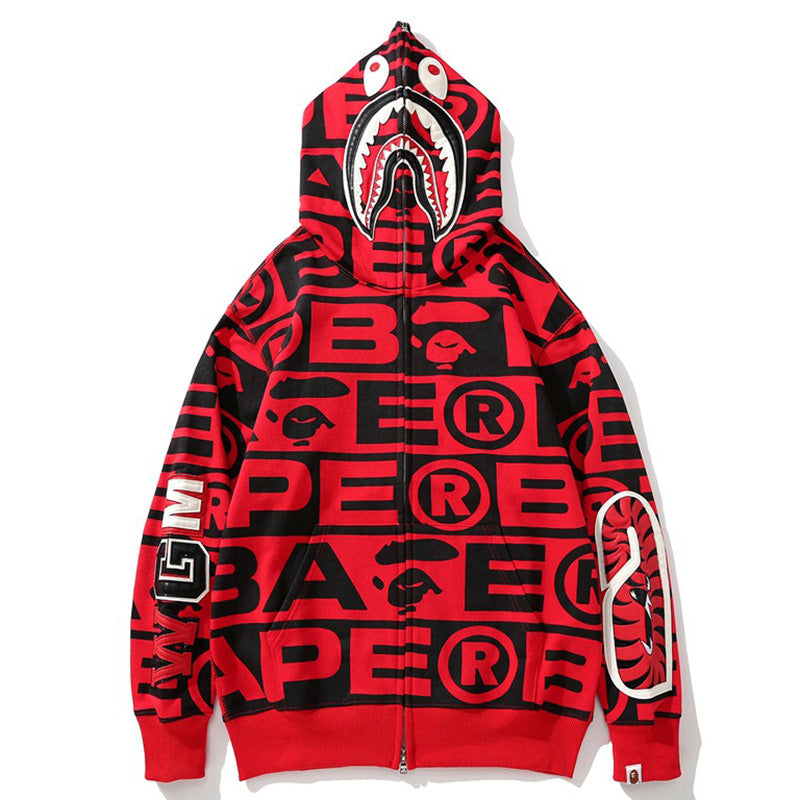 BAPE All-Over Logo Shark Zip Hoodie product view 7