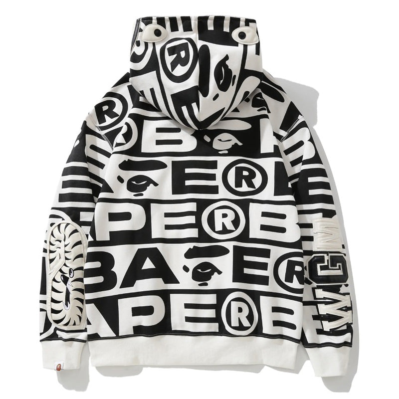 BAPE All-Over Logo Shark Zip Hoodie product view 5
