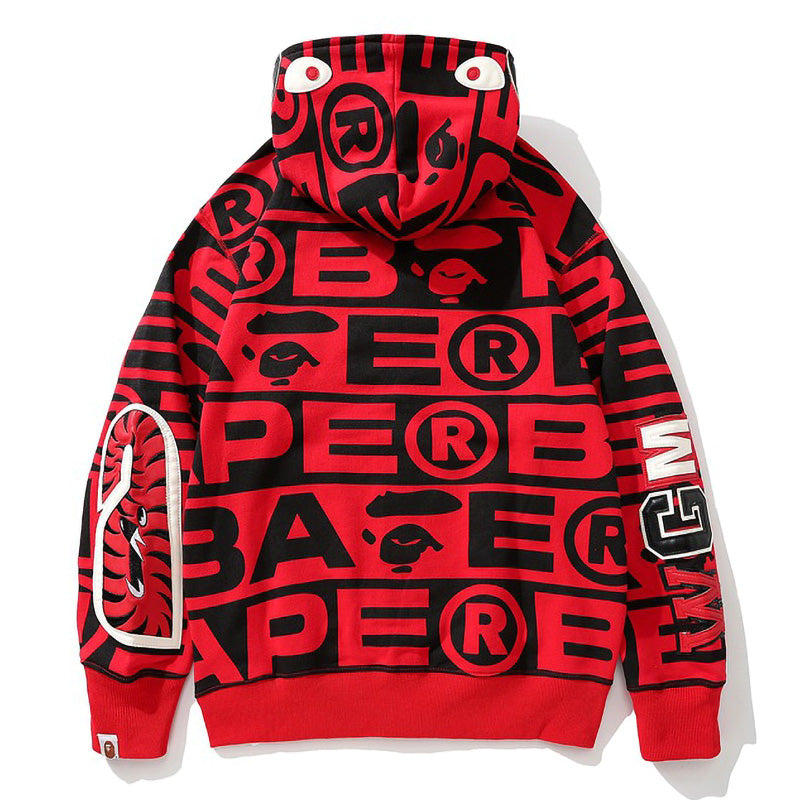 BAPE All-Over Logo Shark Zip Hoodie product view 6