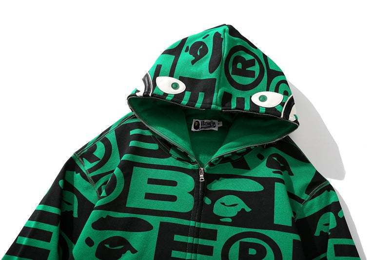BAPE All-Over Logo Shark Zip Hoodie product view 8