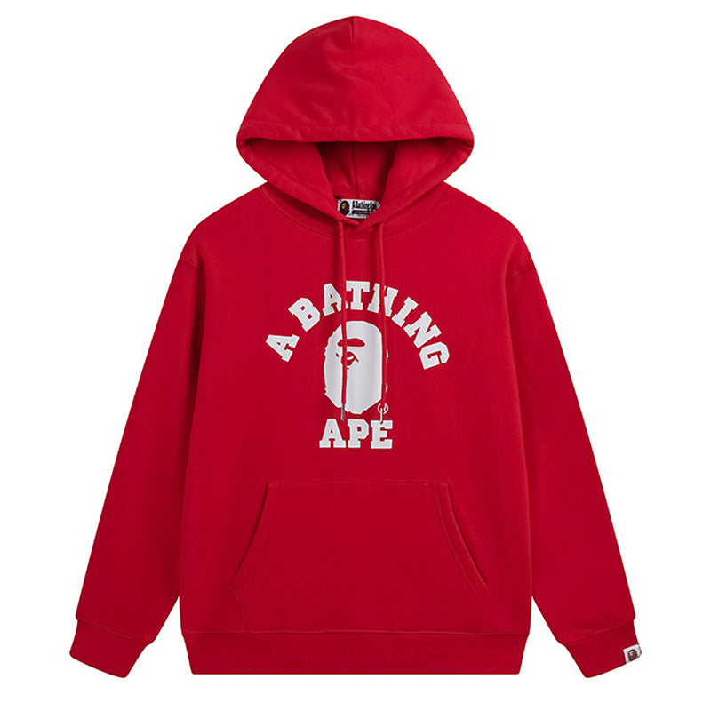 BAPE College Ape Head Hoodie - Black & Red product image