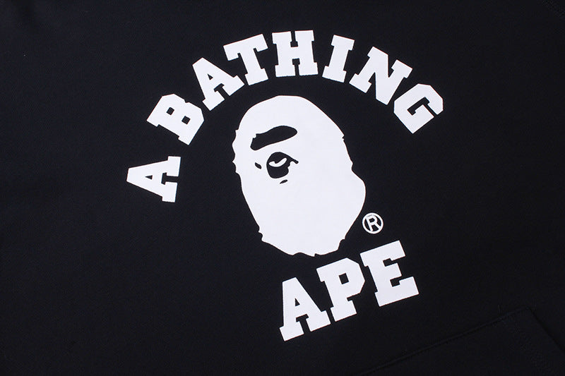 BAPE College Ape Head Hoodie - Black & Red product view 6