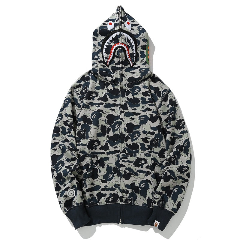 BAPE Camo Shark Hoodie - Grey Blue & Khaki product image