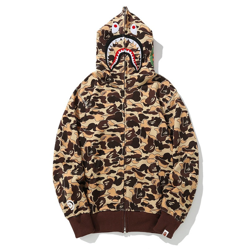 BAPE Camo Shark Hoodie - Grey Blue & Khaki product view 4