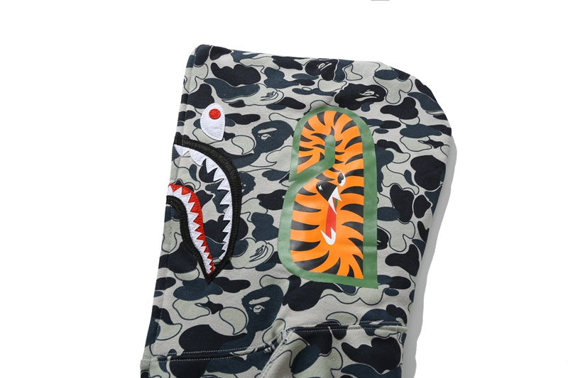 BAPE Camo Shark Hoodie - Grey Blue & Khaki product view 7