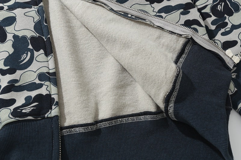 BAPE Camo Shark Hoodie - Grey Blue & Khaki product view 10