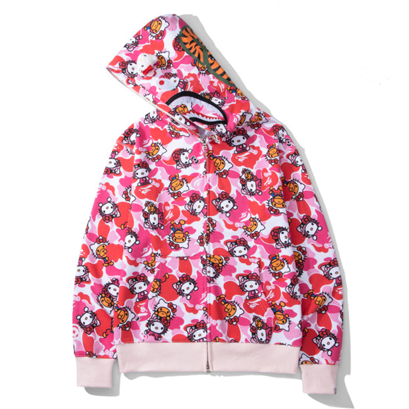 BAPE Hello Kitty Camo Hoodie - Green & Pink product image