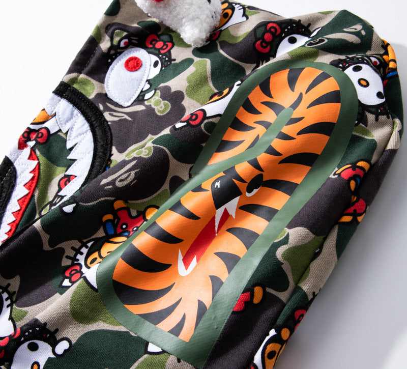 BAPE Hello Kitty Camo Hoodie - Green & Pink product view 7