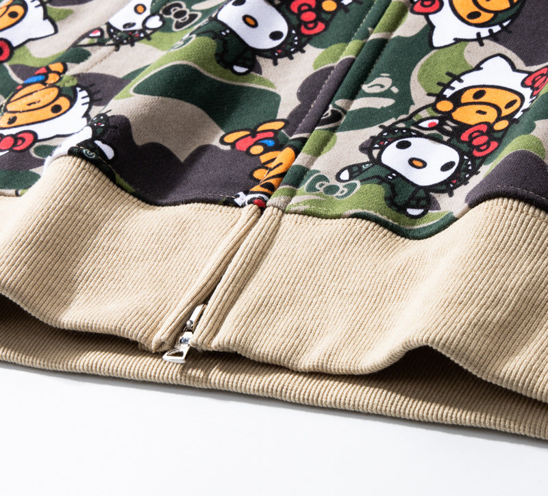 BAPE Hello Kitty Camo Hoodie - Green & Pink product view 10