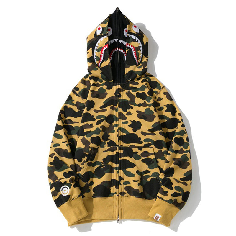 BAPE Double-Hood Camo Shark Hoodie product view 4