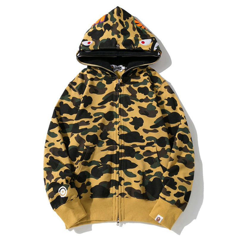 BAPE Double-Hood Camo Shark Hoodie product view 3