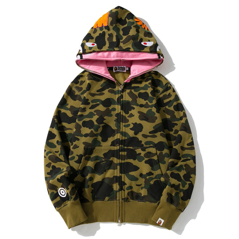 BAPE Double-Hood Camo Shark Hoodie product view 9