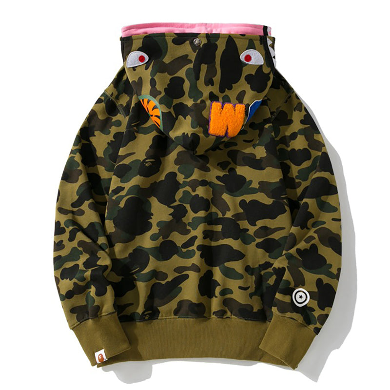 BAPE Double-Hood Camo Shark Hoodie product view 2