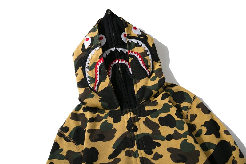 BAPE Double-Hood Camo Shark Hoodie product view 5