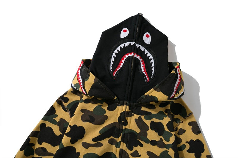 BAPE Double-Hood Camo Shark Hoodie product view 6