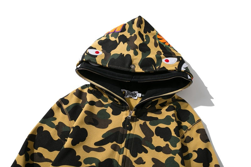 BAPE Double-Hood Camo Shark Hoodie product view 7