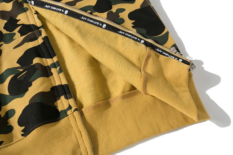 BAPE Double-Hood Camo Shark Hoodie product view 8