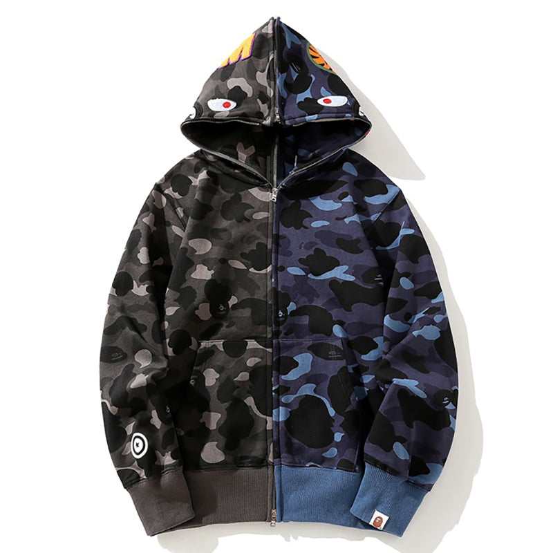 BAPE Camo Shark Spliced Zip Hoodie - Two-Tone product view 4