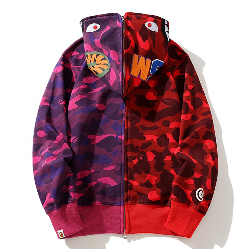 BAPE Camo Shark Spliced Zip Hoodie - Two-Tone product view 3