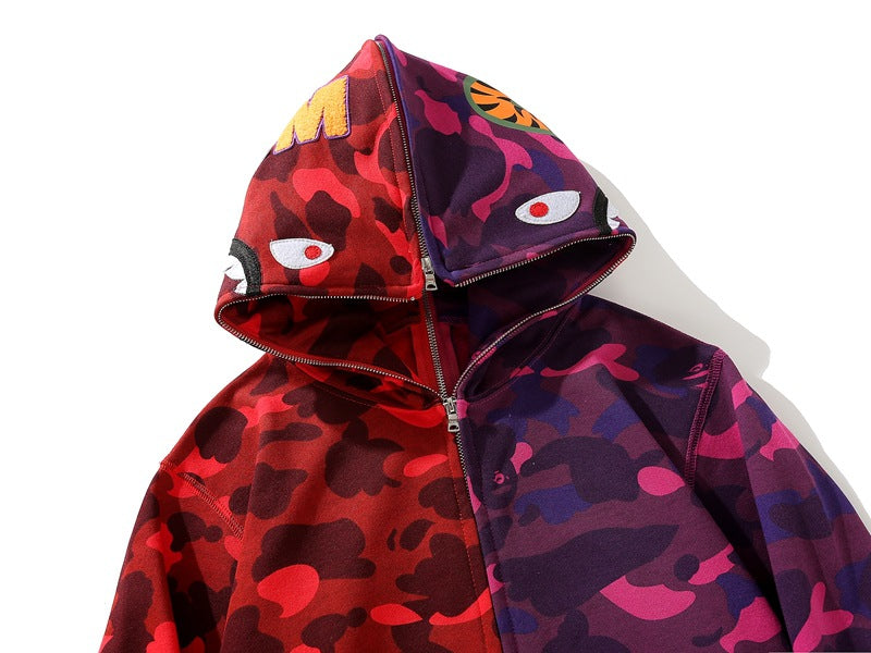 BAPE Camo Shark Spliced Zip Hoodie - Two-Tone product view 7