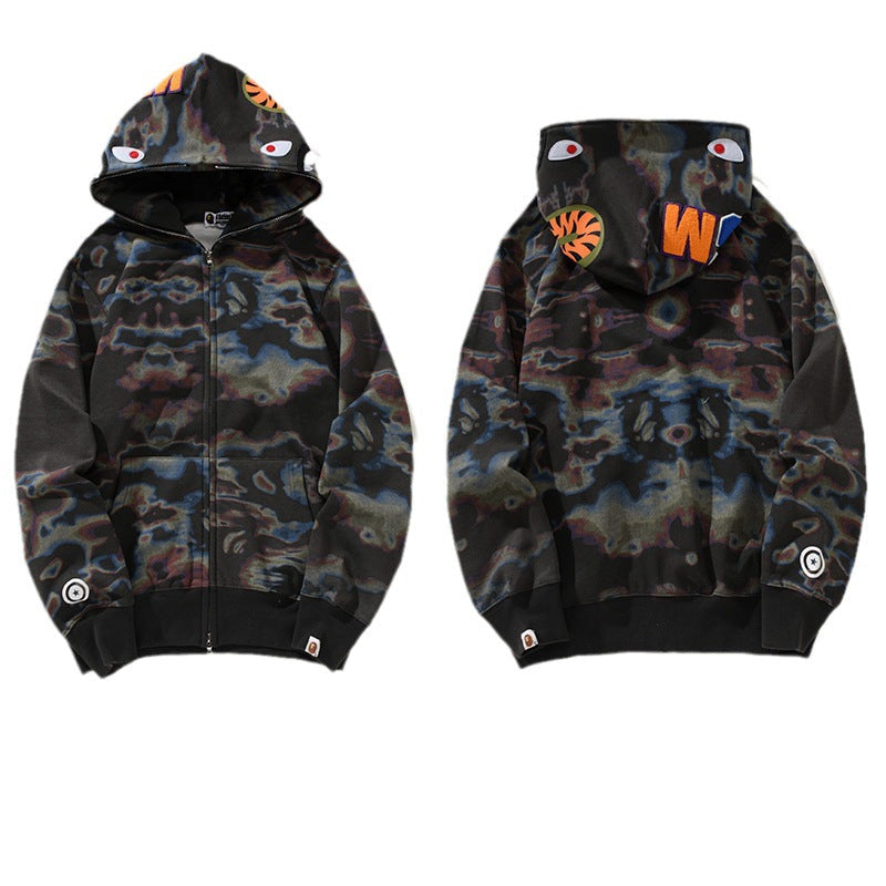 BAPE Color Camo Shark Zip Hoodie - Black & Yellow product view 3