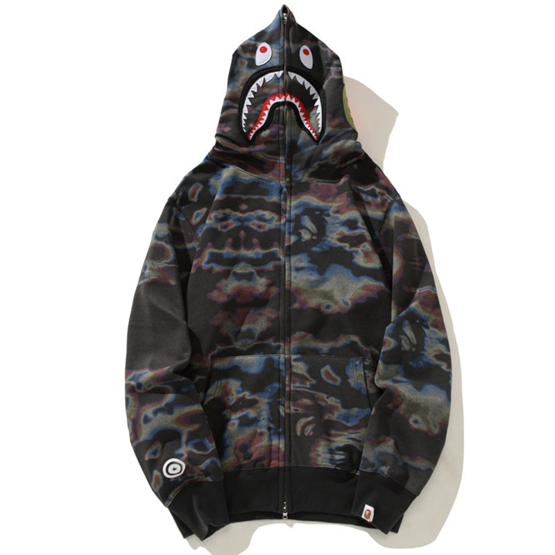 BAPE Color Camo Shark Zip Hoodie - Black & Yellow product image
