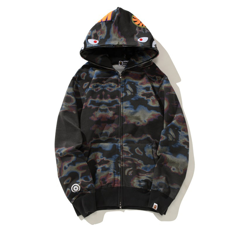 BAPE Color Camo Shark Zip Hoodie - Black & Yellow product view 20