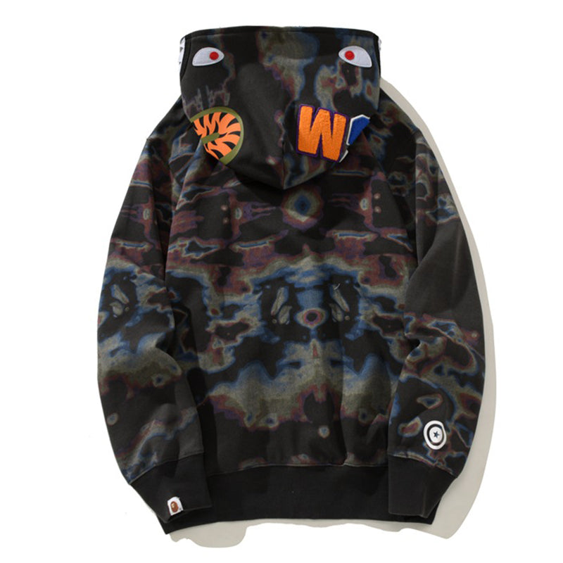 BAPE Color Camo Shark Zip Hoodie - Black & Yellow product view 2