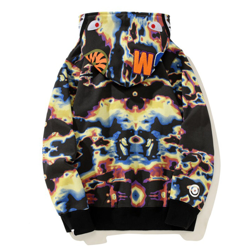 BAPE Color Camo Shark Zip Hoodie - Black & Yellow product view 5