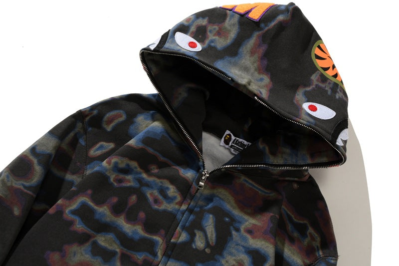 BAPE Color Camo Shark Zip Hoodie - Black & Yellow product view 8