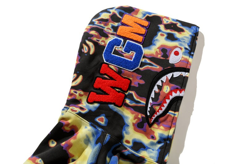 BAPE Color Camo Shark Zip Hoodie - Black & Yellow product view 10