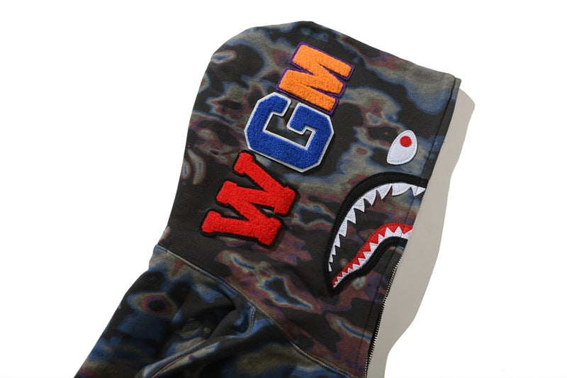 BAPE Color Camo Shark Zip Hoodie - Black & Yellow product view 14