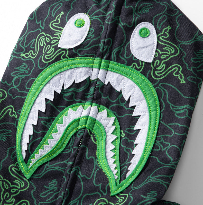 BAPE Green Shark Ape Head Zip Hoodie product view 4